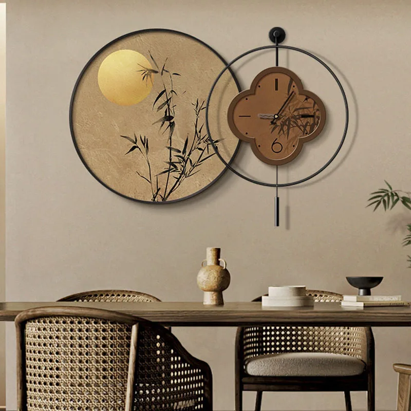 Design Minimalist Wall Clocks Aesthetic Art Mural Creative Silent Wall Watch Living Room Wooden Reloj De Pared Home Decoration