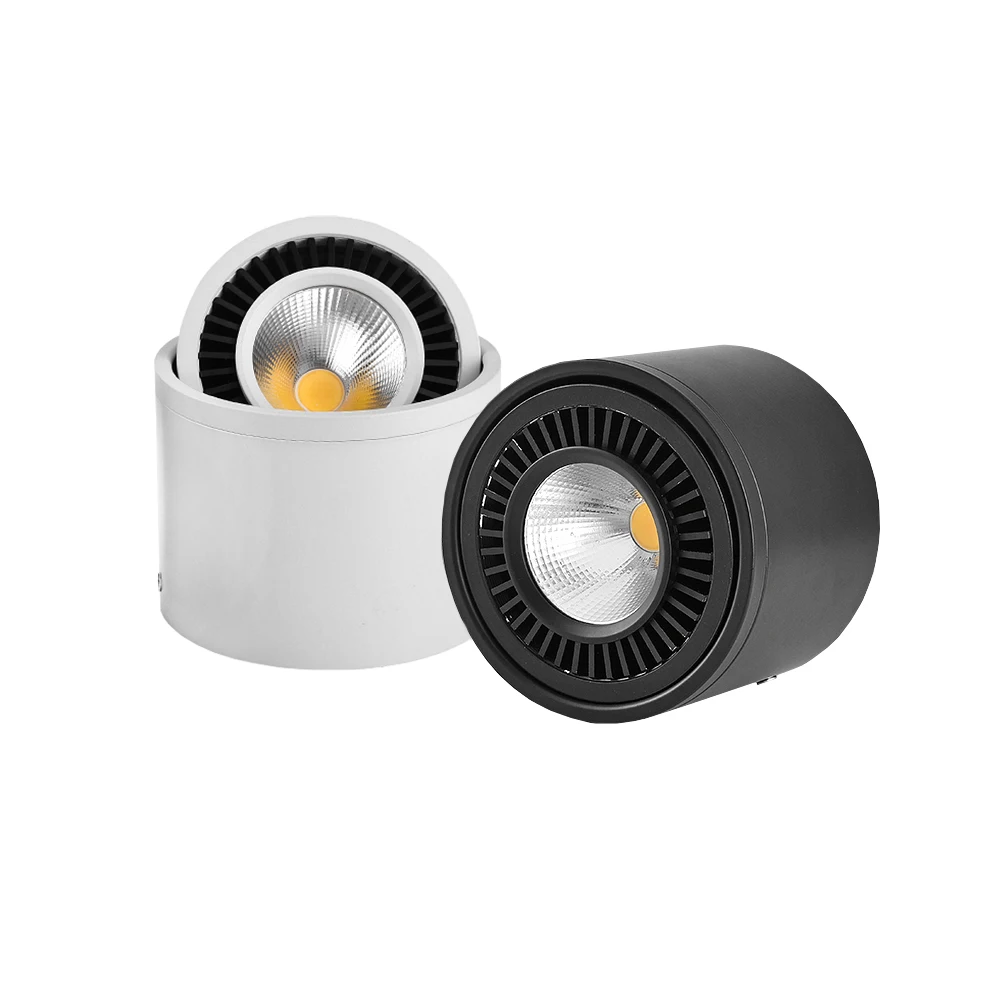 Dimmable/N LED COB Ceiling Lamp 3W/5W/7W/12W/15W Hotel Aisle Rotatable Picture Light Living Room Downlight Black/White Shell