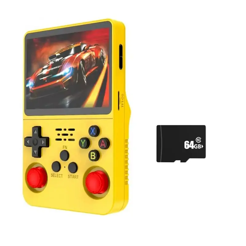 

A13E-Retro Handheld Game Console R36S 3.5" IPS Screen 64GB Storage Dual 3D Joystick 3200Mah Battery Video Game Player
