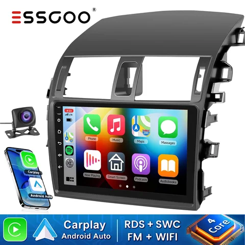 Carplay Android 15 Auto for Toyota Corolla E140/150 2006 2007-2013 Multimedia Automotive Subwoofer Autoradio Android DSP