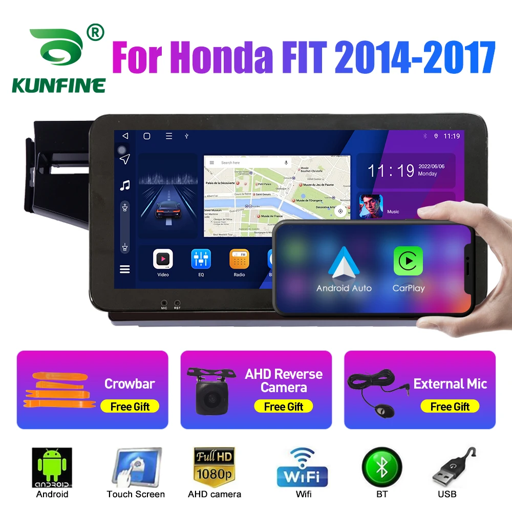 

10.33 Inch Car Radio For Honda FIT 14-17 LHD/RHD 2Din Android Octa Core Car Stereo DVD GPS Navigation Player QLED Screen Carplay