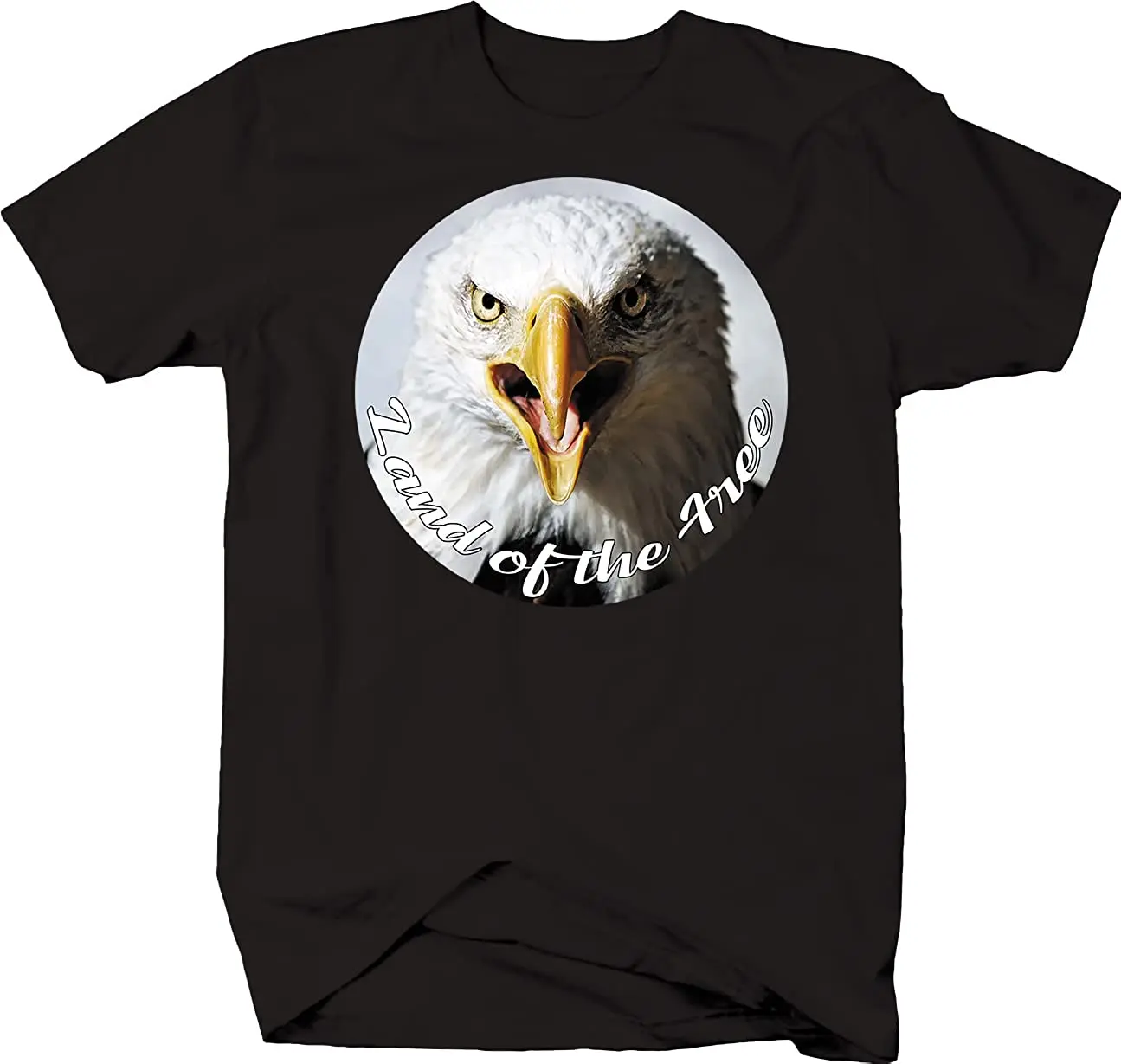 Bald Eagle Land Of The Free Softstyle T Shirts Black Premium Cotton Short Sleeve O-Neck Mens Tshirt S-3XL