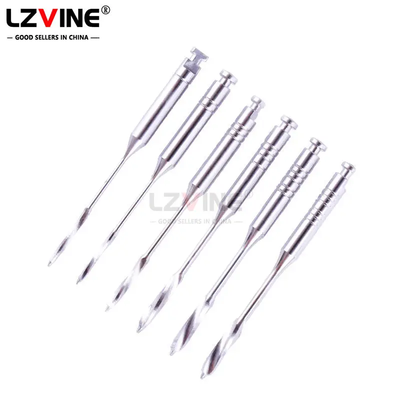 6Pcs Dental Peeso Reamer 32mm 28mm Endodontic Files Fiber Post Drills Burs Engine Use Dentist Material for Root Canal