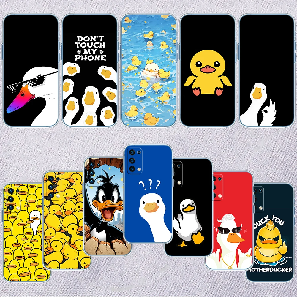 DUCK Cartoon Transparent Phone Case for Motorola Moto Edge 20 30 40 50 S30 Fusion Ultra Pro Neo Lite + G200 G23 view 2