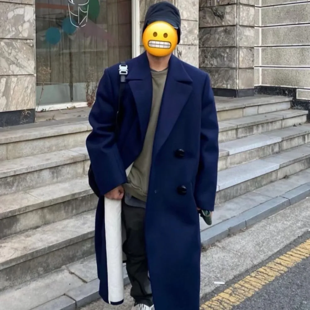 

NIGO Double Breasted Large Coat England Style Wool Coat Jacket Long Chain Windbreaker Fashionable Men's Clothing #NGTOP11258