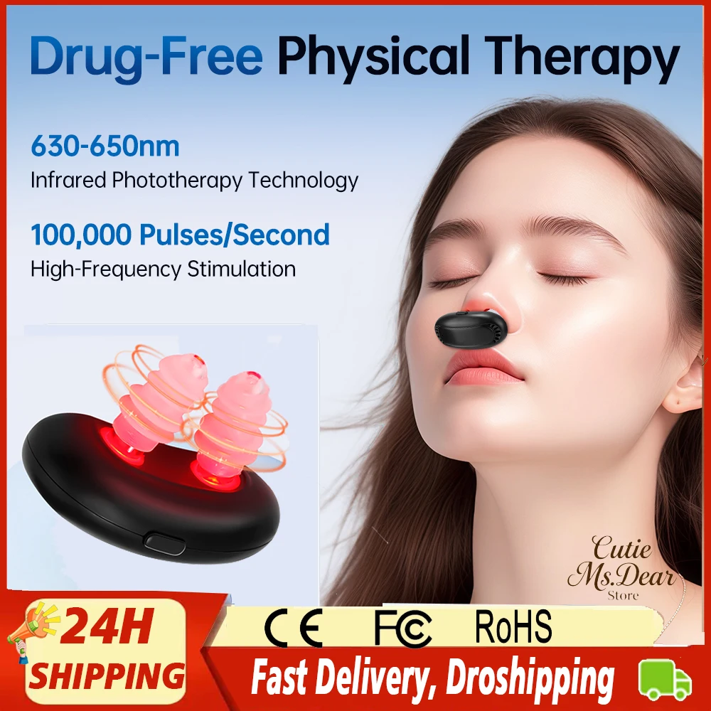 

Portable Nasal Treatment with 4 Silicone Tips Rhinitis Laser Mini Infrared Sinus Relief Therapy Device 630-650nm Wavelength