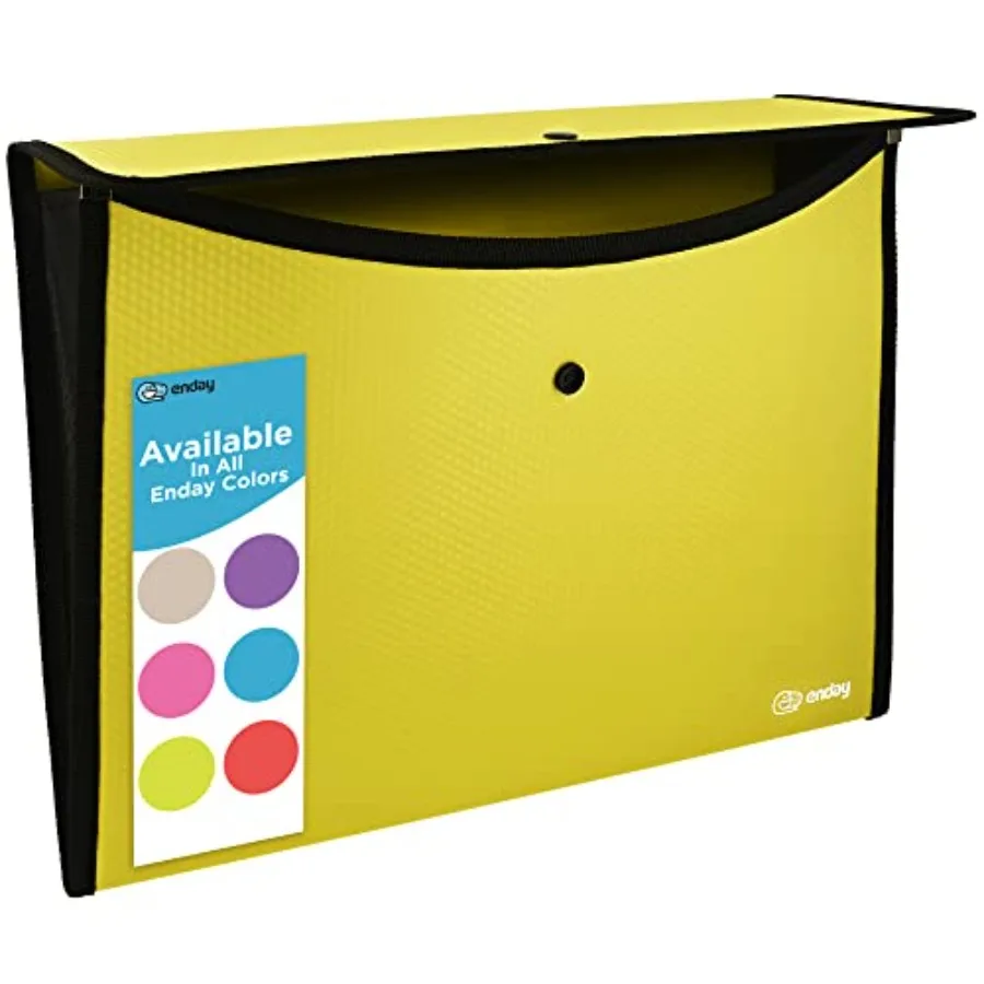 

Square Flap Document Holder, Expanding File Folder, A4 Letter Size Reusable Filling Envelopes, Snap Closure Wallet File Pouch A