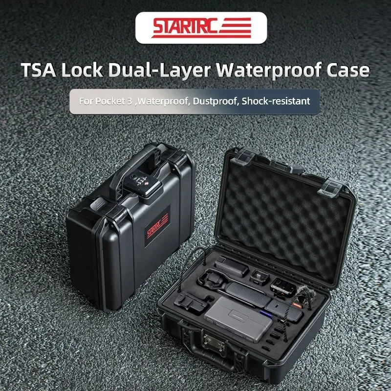 

For DJI Osmo Pocket 3 Accessories TSA Password Lock 2 Layer Waterproof Box Hard Case Portable Suitcase Carrying Case
