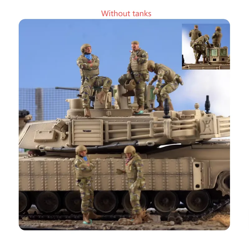 

1:72 Scale Resin Material U.S. Military Vehicles Set Crew 5 People Suitable For Tank Scenes Collectible Decorative Gifts Display