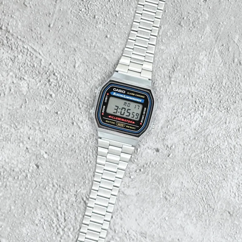 ساعة كاسيو للرجال ريترو اسكوير رياضية مقاومة للماء متعددة الوظائف ساعة كوارتز رقمية أنيقة للجنسين هدية ساعات رجالية