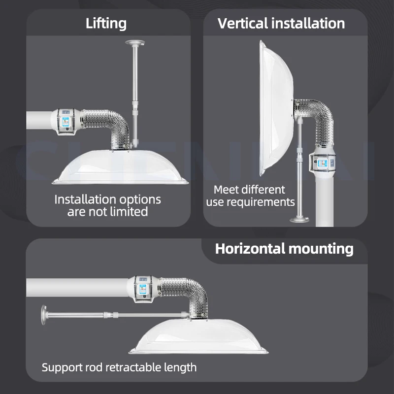 Küche Abluft ventilator kommerziellen Luft reiniger Küche Dunstabzugshaube große Haube Abluft ventilator Rauchabzug anlage Elektro geräte