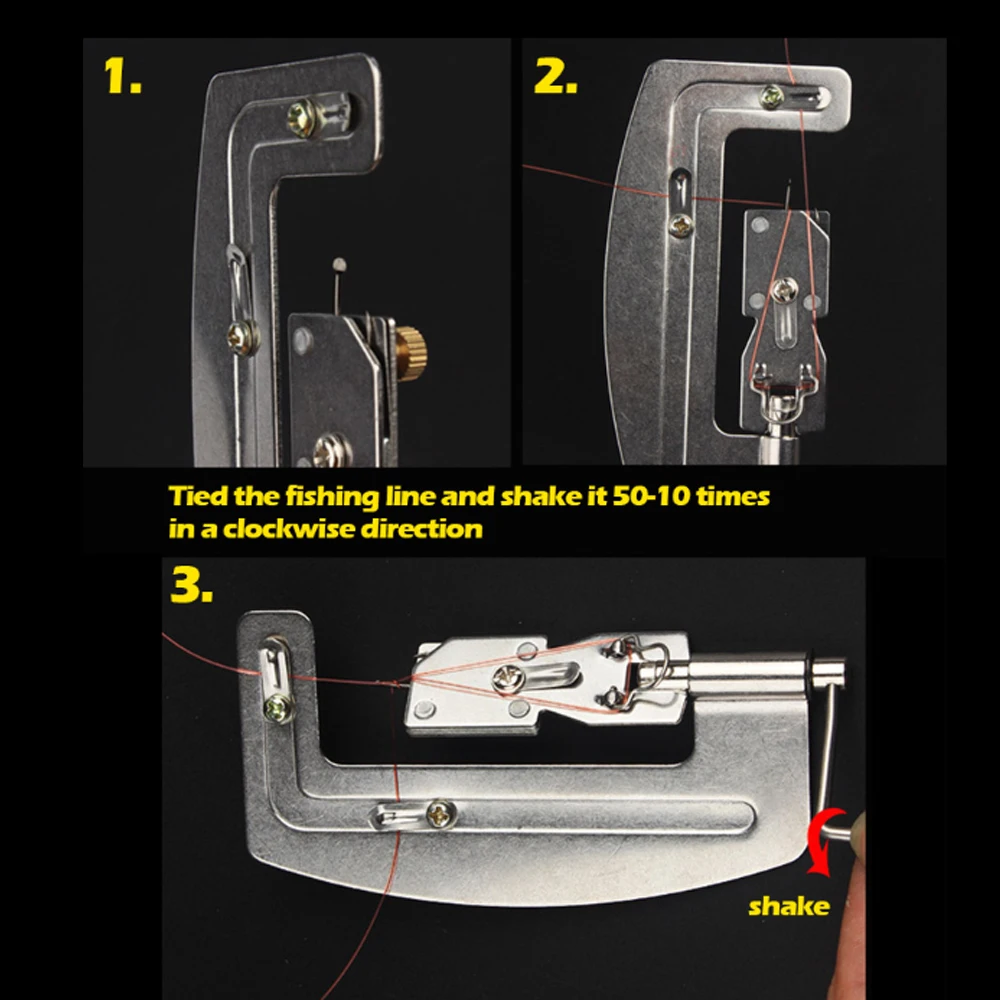 Vishaak Lijn Knotter Draagbare Semi-Automatische Visserij Haak Roestvrij Staal Snel Binden Tackle Dubbele Haken Vissen Accessoires