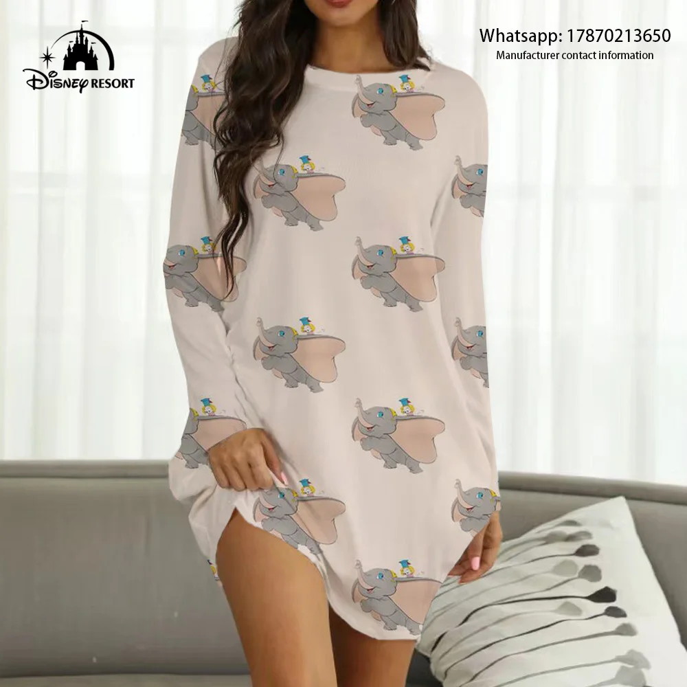 Disney-ropa de casa para mujer, ropa informal Sexy con estampado de Dumbo Anime, para fiesta, primavera y otoño, Y2K, 2022