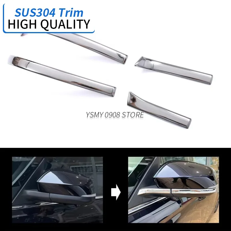 4 PCS High Quality Stainless Steel Chrome Styling Mirror Garnish Trim for Voxy Noah 90 2022 Car Exterior Body Part Accessories