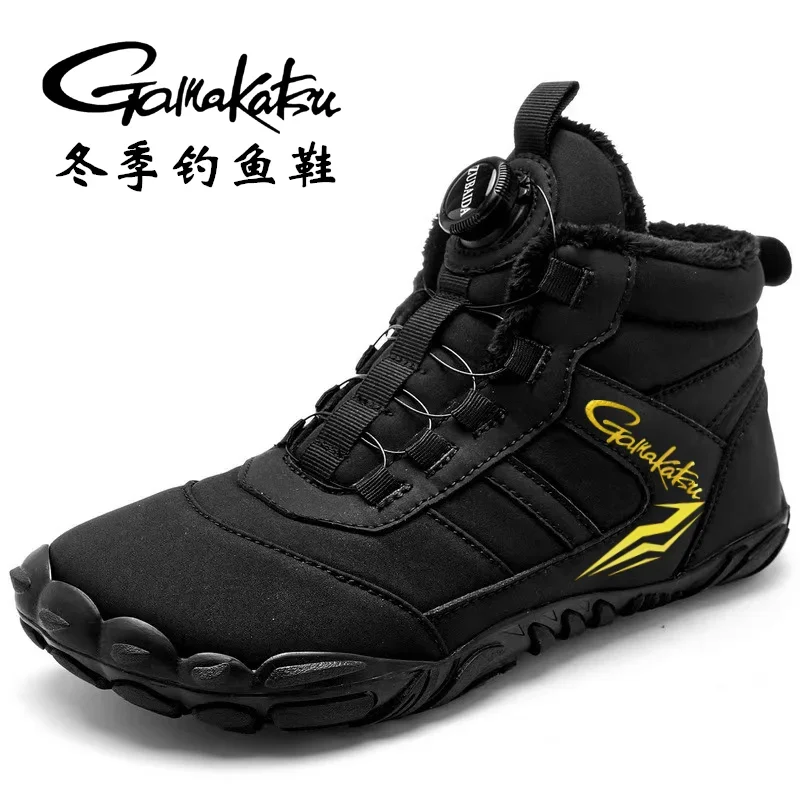 Men's Non-Slip Fleece Wading Shoes, Rubber Sole, Spiral Buckle, Waders, Snow, Warm, Winter, Size 40-46, 2024