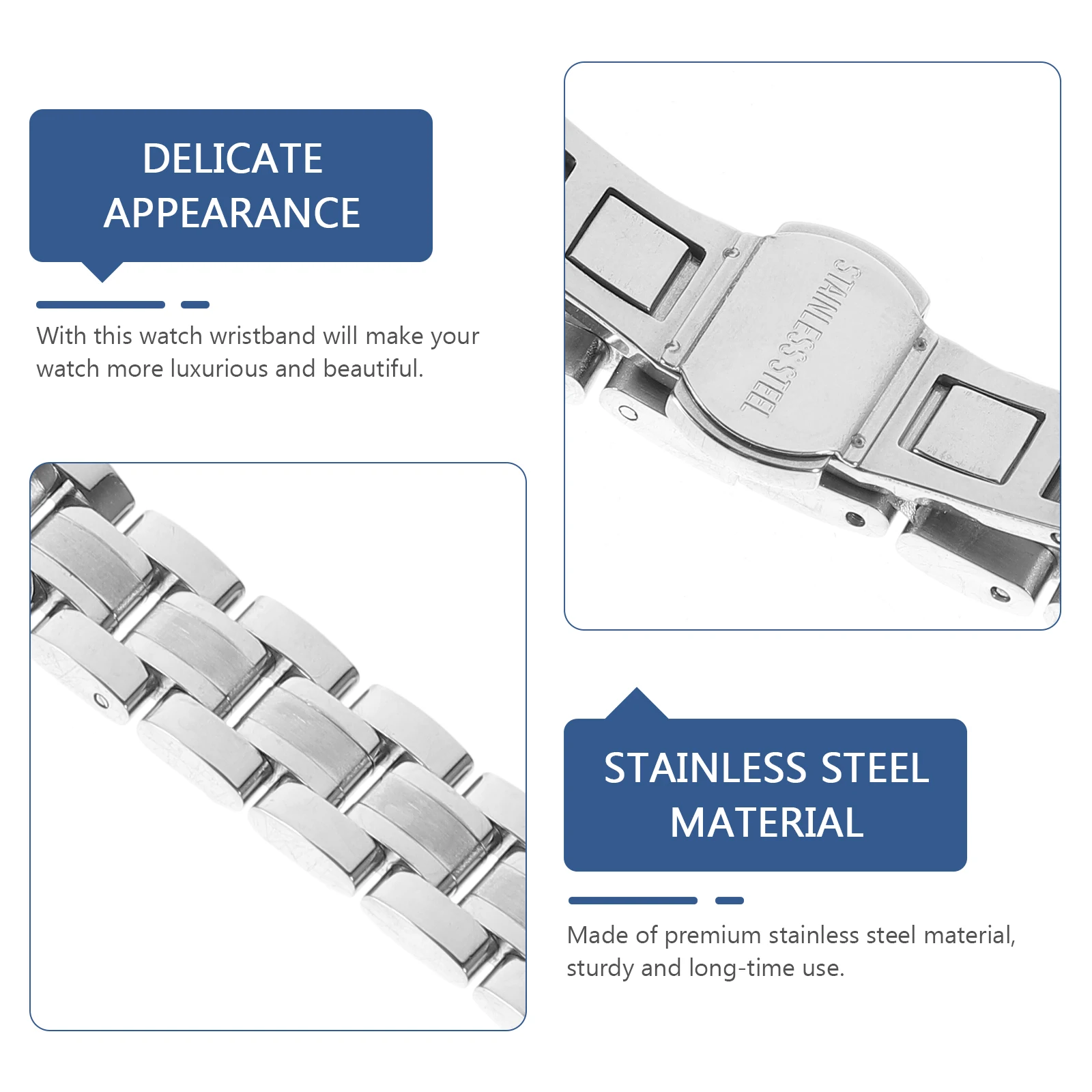 

Watch Band Stainless Steel Strap Silver Replacement Dropshipping Fashion Classic