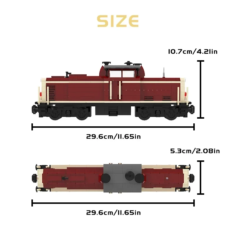 MOC – ensemble de blocs de construction de Locomotive allemande, modèle de Train Cargo V100, briques, bricolage, cadeau d'assemblage pour enfants et adultes