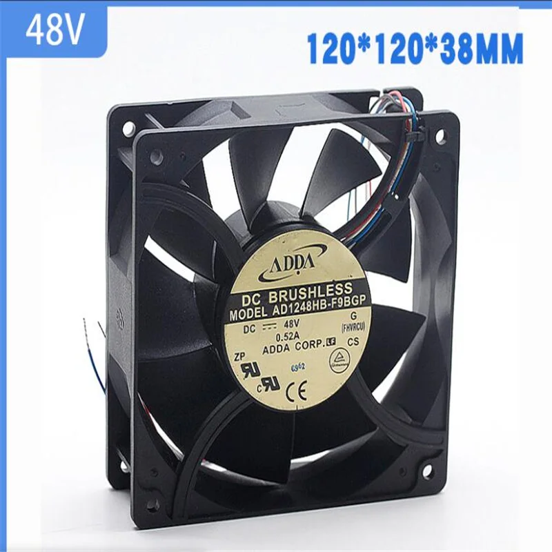 Wholesale fan:ADDA AD1248HB-F9BGP 48V 0.52A 12CM/12038 four-wire DC cooling fan