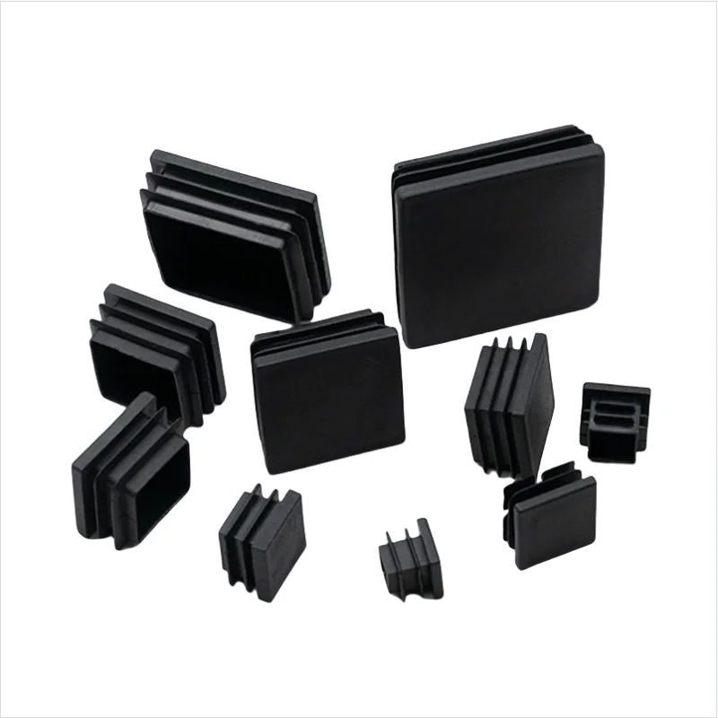 Black Square Tube End Cap Plastic Plug Furniture Accessories Plastic Pipe Plug Table Chair Foot Anti-slip Pad image 6