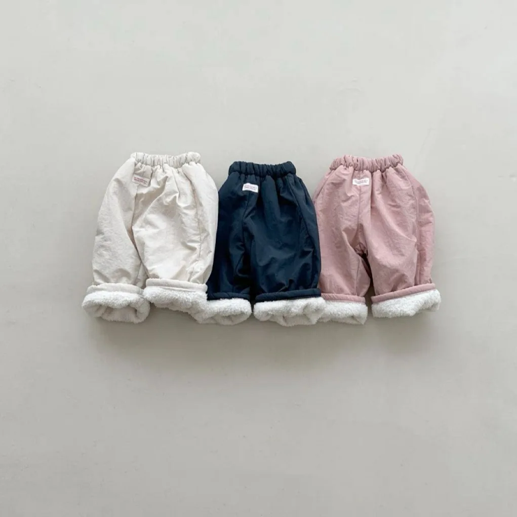 2026 New Winter Kids Fleece-Lined Padded Pants | Thick Warm Cotton Trousers for Baby Boys Girls | Korean Style