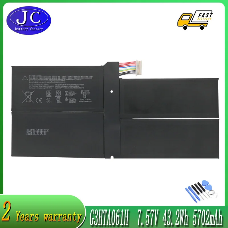 

JCLJF G3HTA061H DYNM03 Laptop Battery For Surface Pro 7 1866 2019 12.3" Sereis Tablet 7.57V 43.2WH/5702mAh