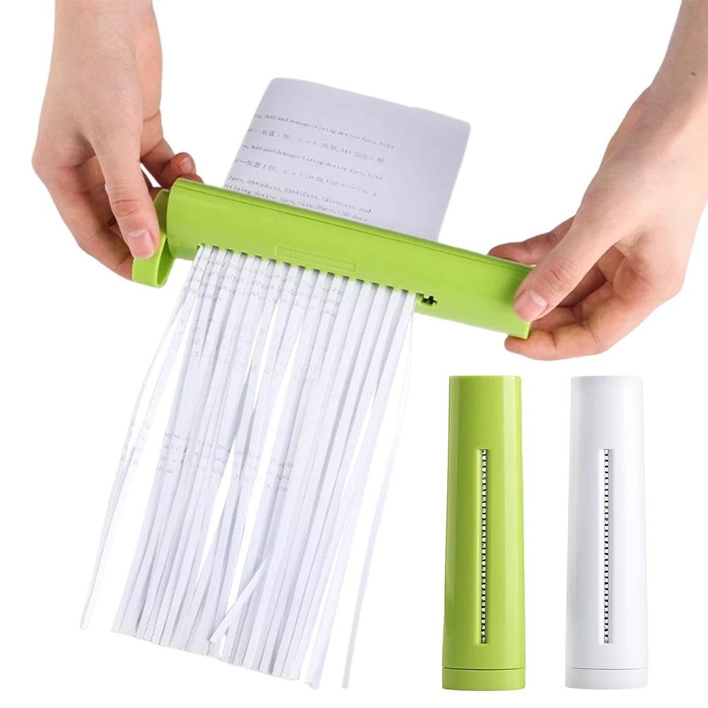 Mini Handheld Paper Shredder Wind Up Shredder for A4 A6 Paper Lightweight Strip Cutting Machine Labor-Saving Students Tool