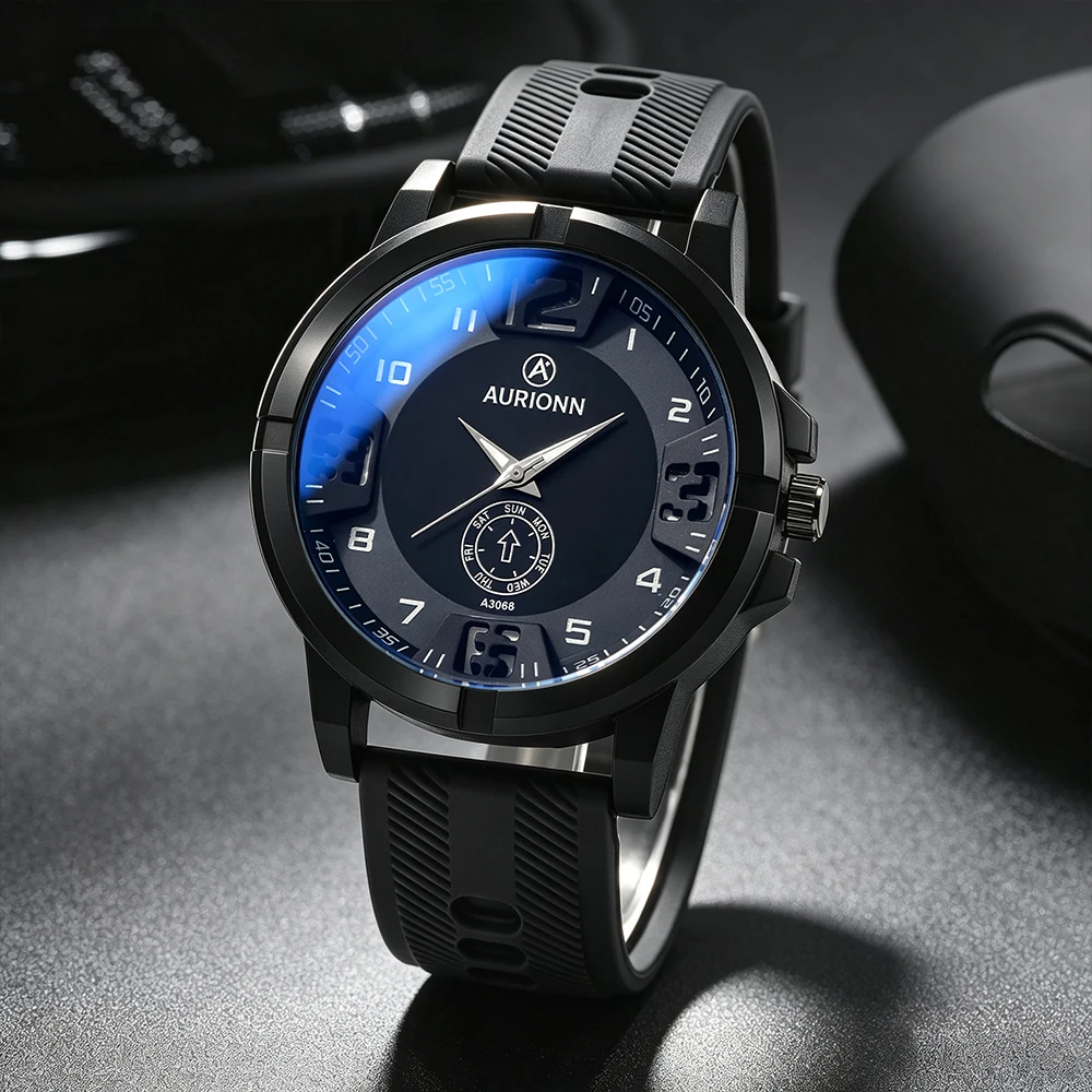 1Pc Fashionable Men's Quartz Watch, Round Dial, Suitable For Formal And Casual Occasions, Luxurious Business Watch