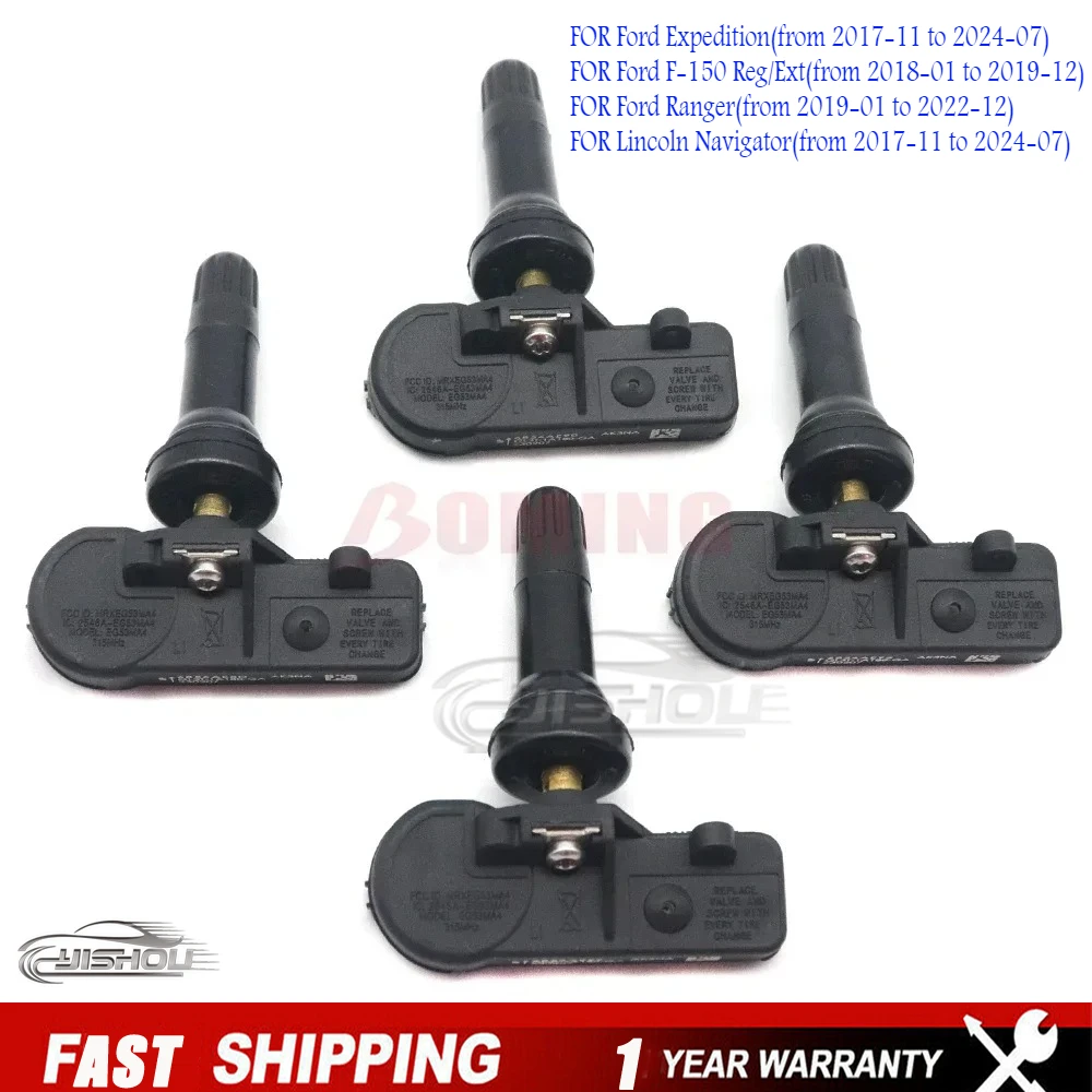 

4PCS GL3T-1A180-GA GL3T-1A180-GB FOR 2018 2019 FORD F-150 REG/EXT 315MHz TIRE PRESSURE SENSOR TPMS TIRE AIR PRESSURE SENSOR