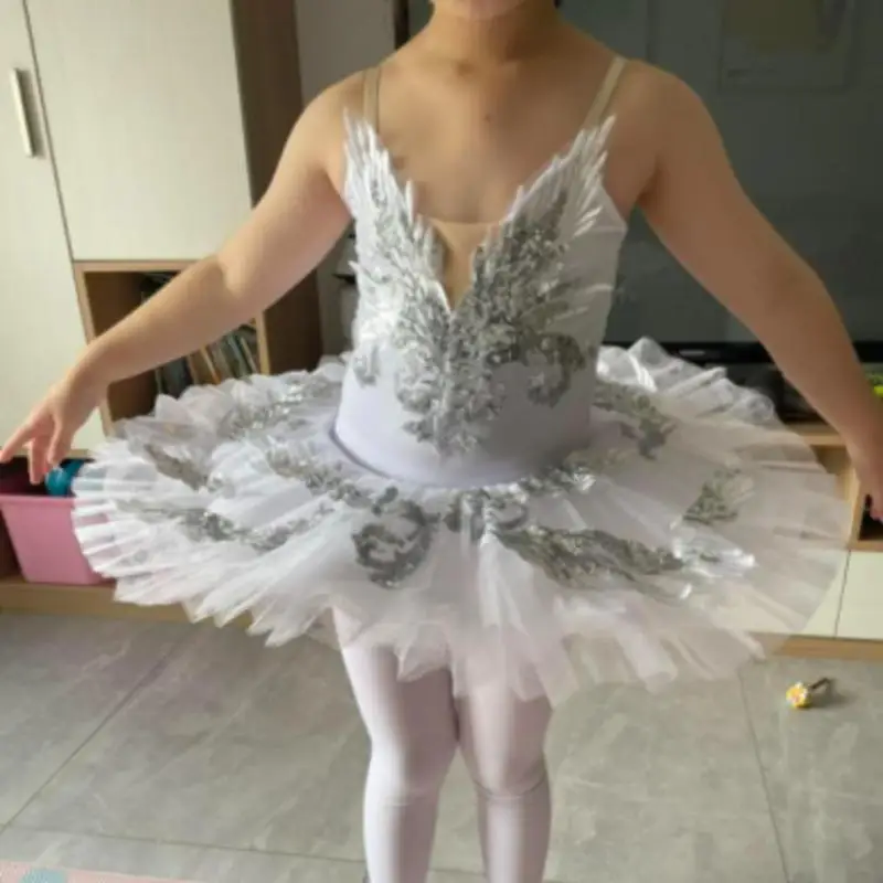 Adult Kids Professional Ballet Tutu White Swan Lake Pancake Tutu Ballerina Party Dance Costumes Ballet Dress Girls Women