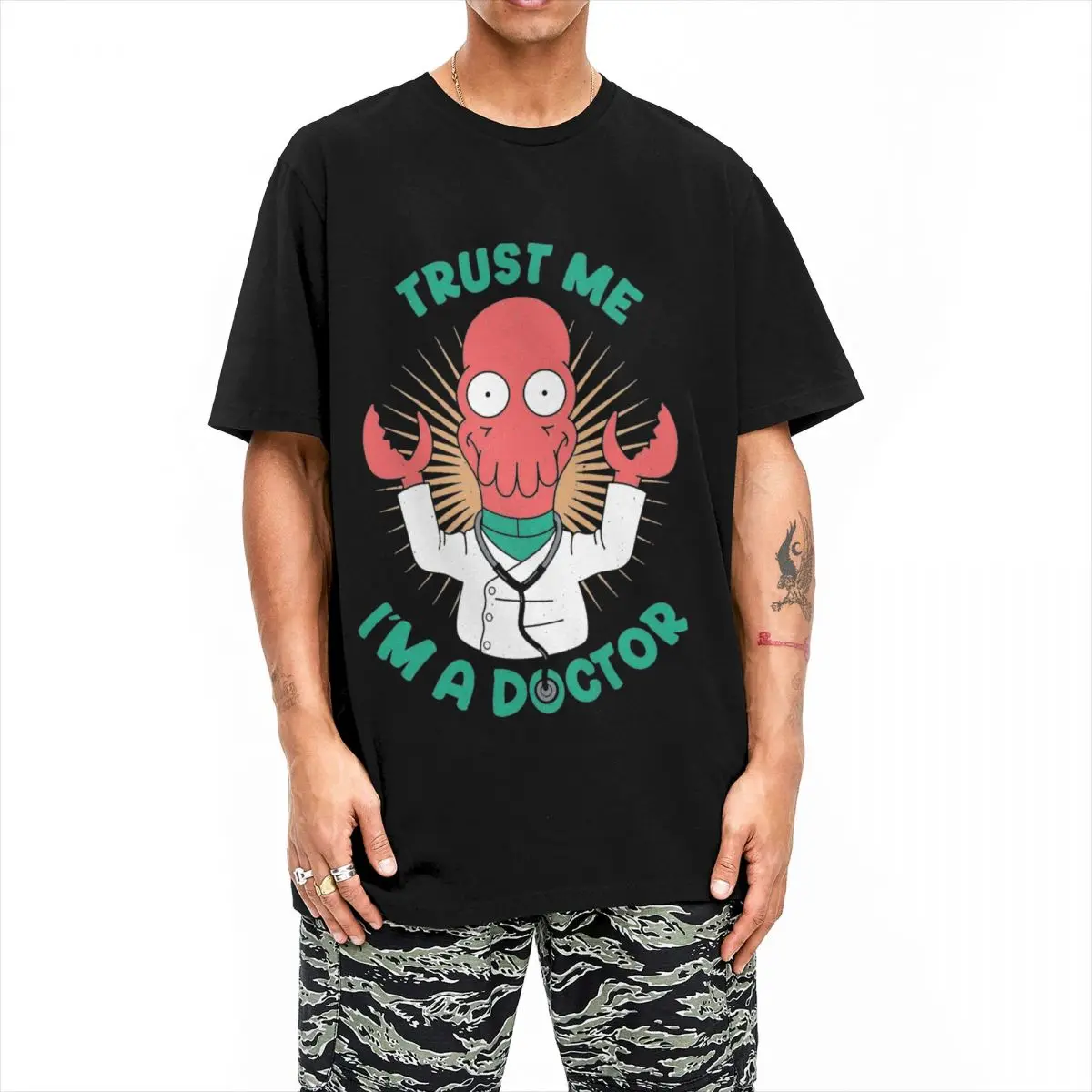 Zoidberg Trust Me I Am A Doctor T Shirts Futuramas Pure Cotton Clothes Amazing Short Sleeve Round Neck Tees Plus Size T-Shirt