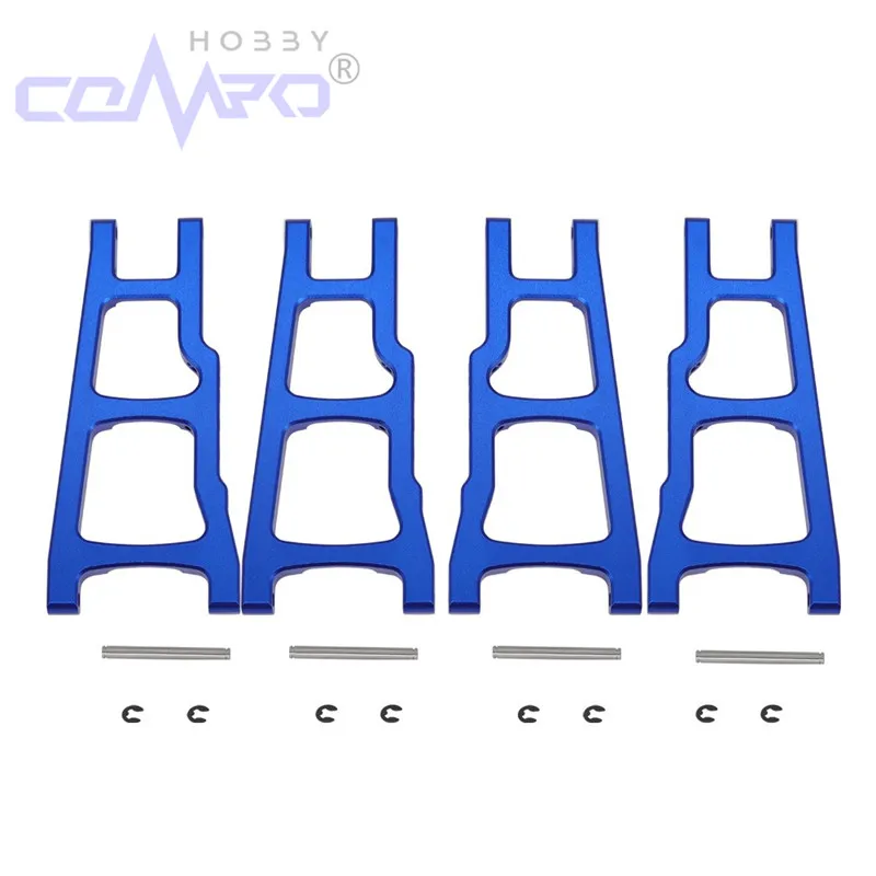 

4Pcs Alloy Front & Rear Lower Suspension Arms For RC Model Car 1/10 Traxxas Slash 4x4 Rustler Stampede XO-1 Upgrade Parts