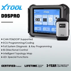 XTOOL-herramienta de diagnóstico D9SPRO WIFI, escáner automotriz de codificación y programación ECU, Protocolo CANFD DOIP, guía VAG, mapeo de topología