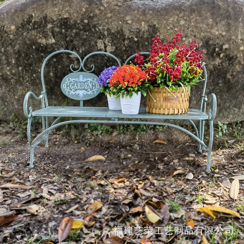 

Garden floor-to-ceiling European decorative wrought iron children's chair outdoor flower stand balcony folding backres