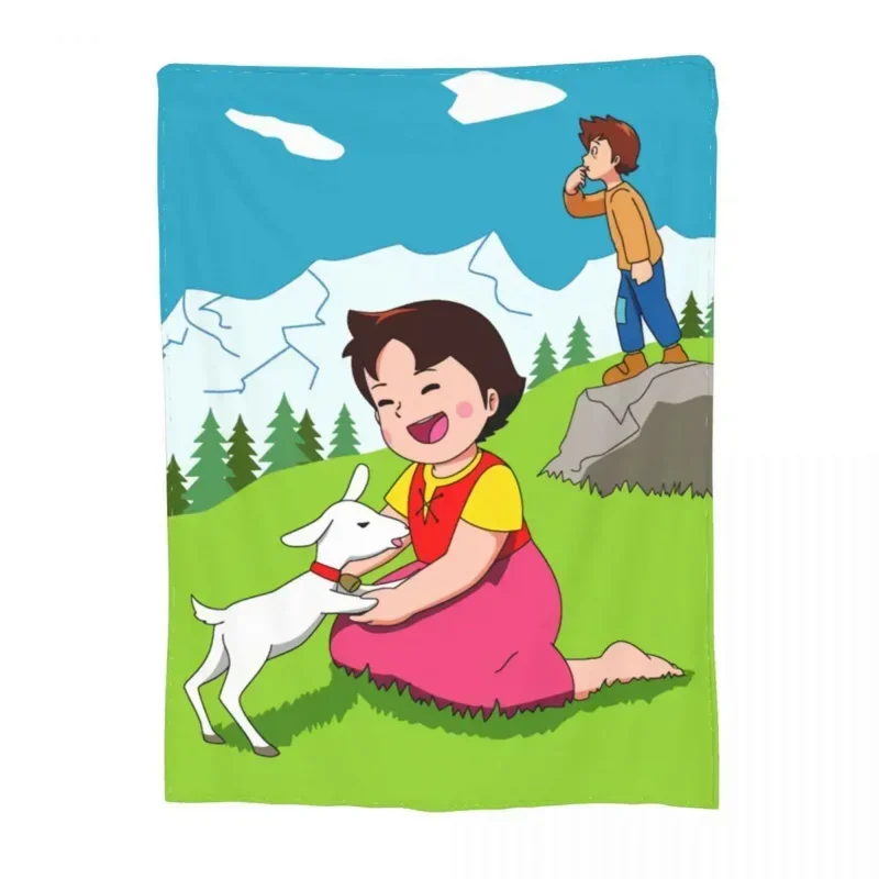 Heidi The Girl From The Alps Blanket Soft Fleece Autumn Warm Flannel Animc Comic Cartoon Throw Blankets for Sofa Bedding Quilt