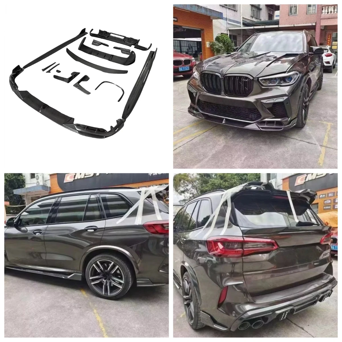 LD Style Carbon Fiber Body Kit Front and Front Spoiler Rear Diffuser for BMW X5M F95 High Quality Front Lip and Tail