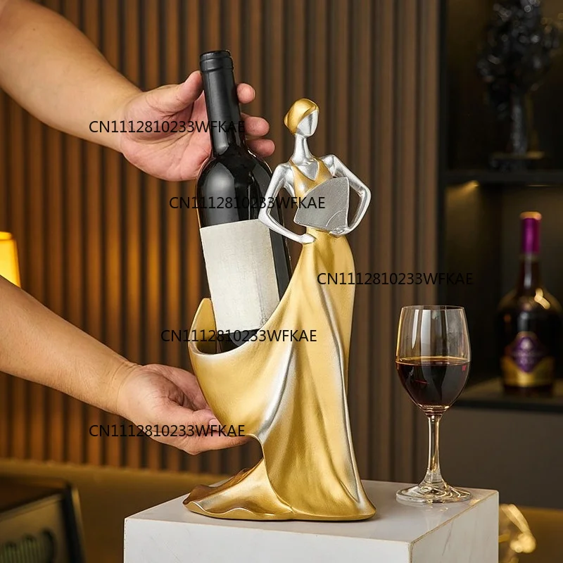Art red wine rack ornament high-end wine cabinet TV cabinet entrance decoration family dining side cabinet decoration