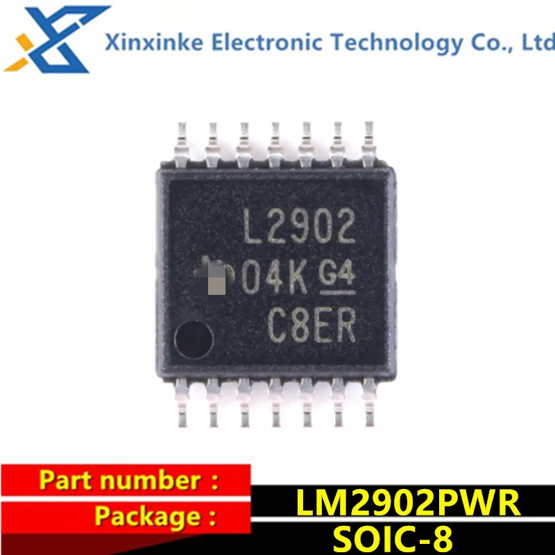10PCS LM2902PWR L2902 TSSOP-14 High Gain Operational Amplifiers - Op Amps Quad Op Amp Negative Rail to Positive Rail