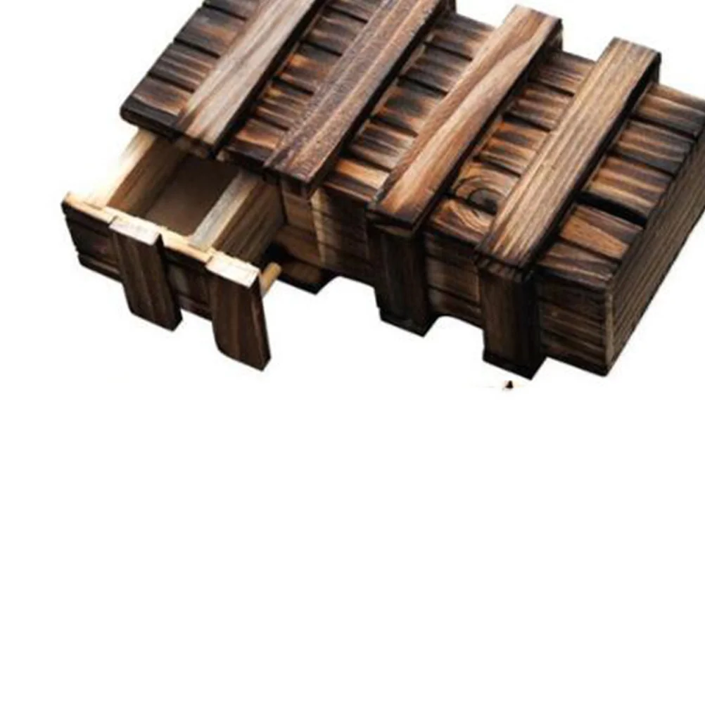 

2Pcs Wooden Secret Drawer Box Triple Safe Storage Educational Thinking Game for Children Secure Mind