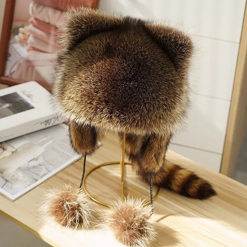 

Little Raccoon Ear Protection Hat Raccoon Mao Lei Feng Hat Winter Warm Children's Fashion Trend