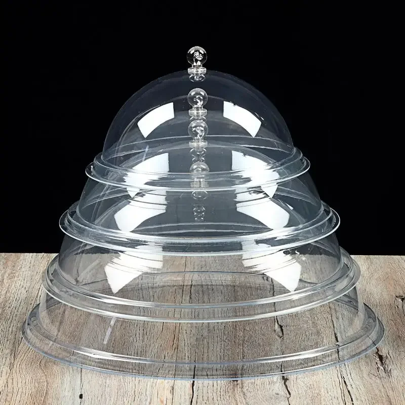 Transparent round cake cover bread Dim sum cover acrylic dust proof