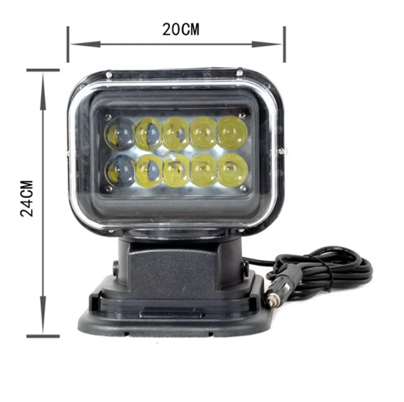 50W Portable Remote Wireless Control Led Marine Search Light for Offroad ATV SUV Truck Yacht Boat Tractors Led Spotlight