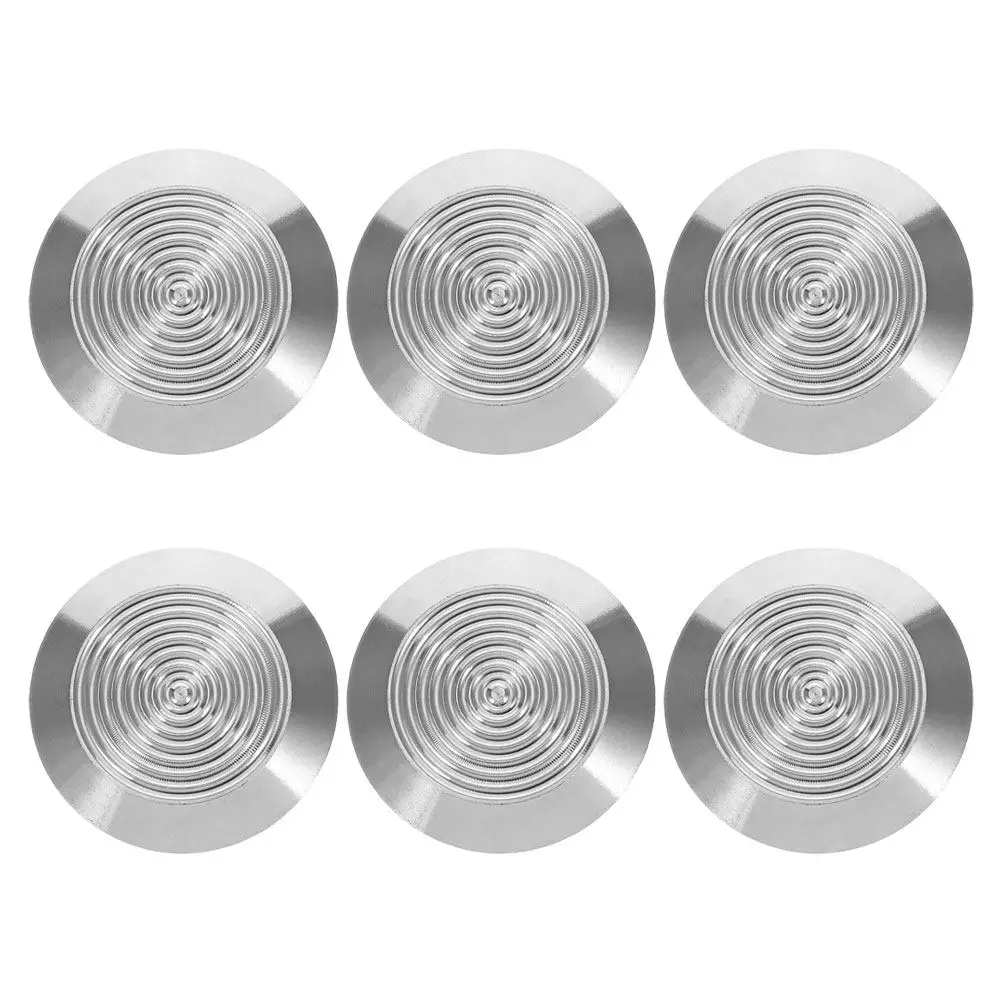 6Pcs Blind Tactile Markers Stainless Steel Road Sign Studs Nonslip Walkway Indicators for Airport Subway Safety Paving