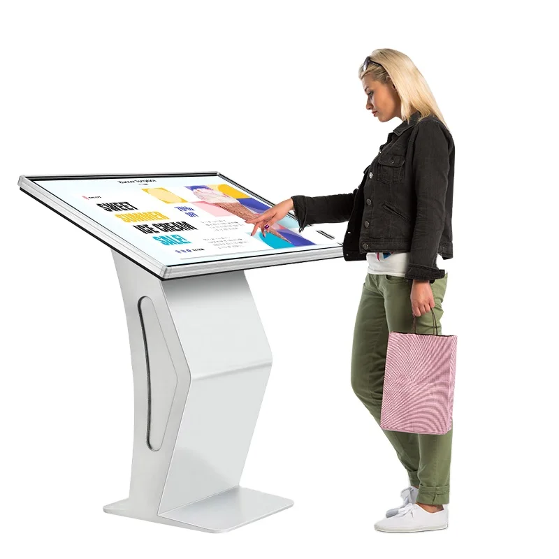 Hot Selling 32 43 50 55 65 Inch Indoor Floor Standing FHD/UHD Touch Screen Totem Interactive Digital Signage Information Kiosk