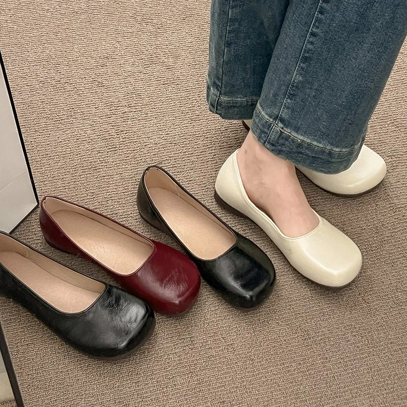 

New Women Candy Color Ballet Loafers White Wedding Shoes Woman Flats Slip on Shoes Zapatos Mujer Ladies Boat Shoes