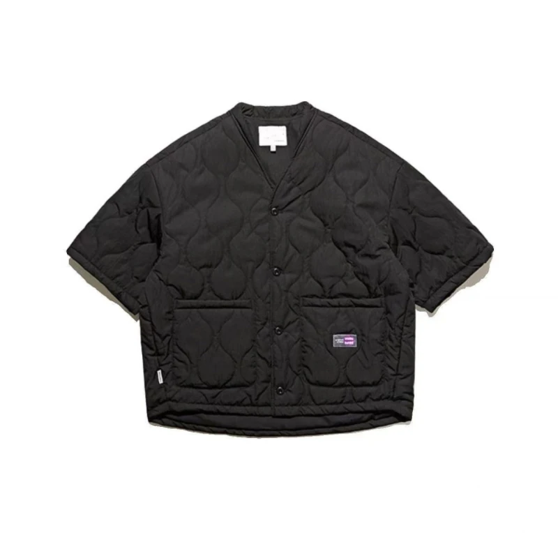 الخريف الشتاء القطن صدرية المرأة 2025 موضة جديدة فضفاضة معطف القطن عادية لون نقي نصف كم ملابس خارجية الإناث #2