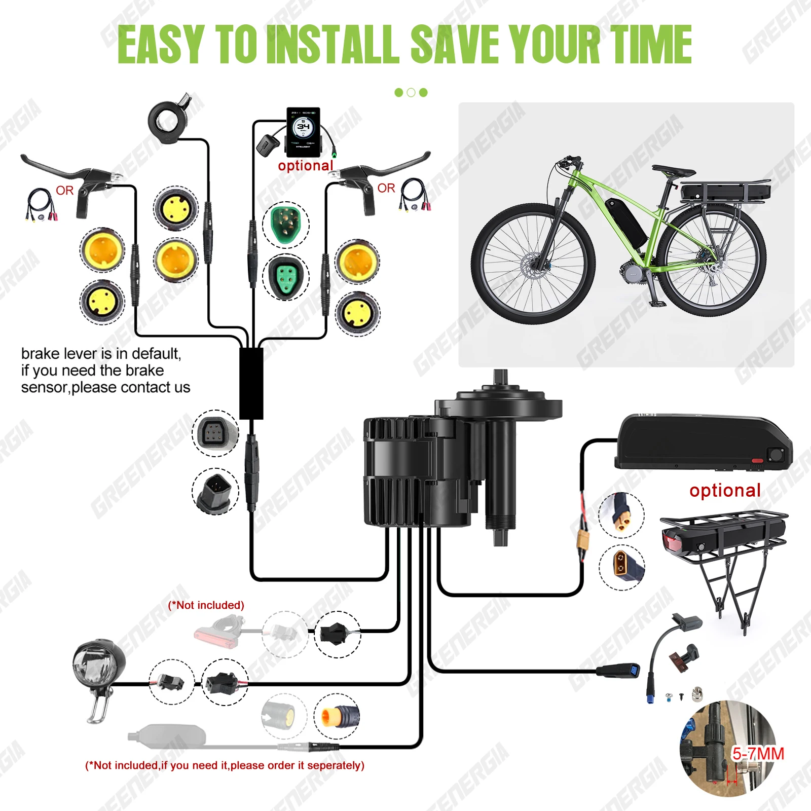 Bafang 750w 48v CAN kit completo Motor de accionamiento medio 8fun BBS02 Kit de conversión de bicicleta eléctrica potente Motor Central de bicicleta eléctrica