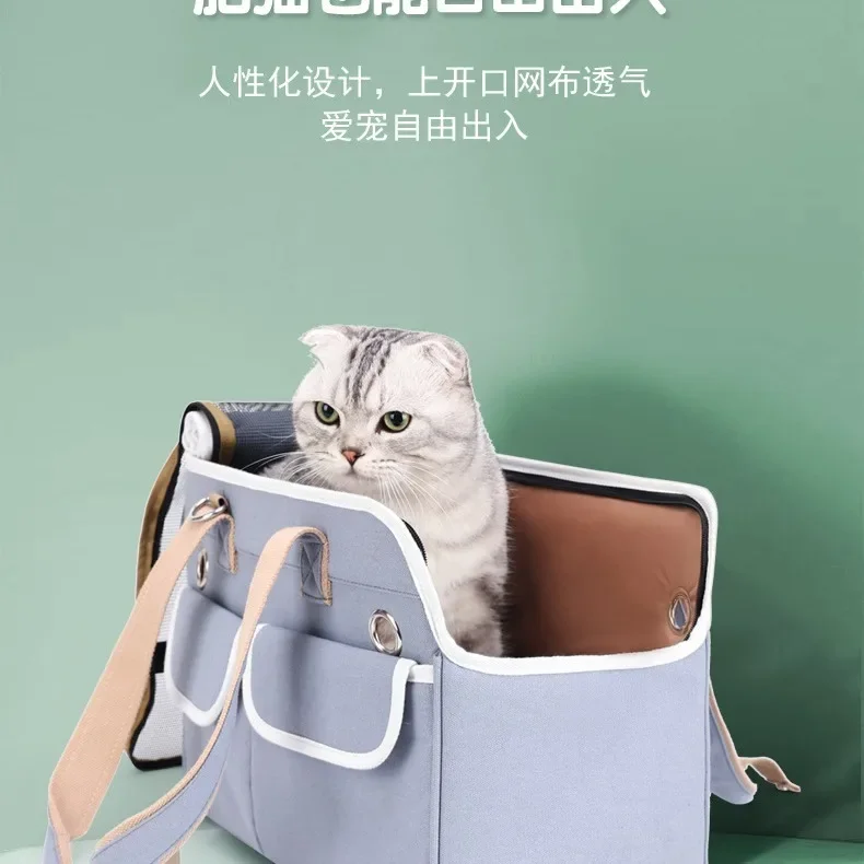 通気性のある猫用バッグ,ポータブルペットバッグ,屋外ハンドバッグ,外出用ケージ,折りたたみ式猫用ケージ,新品