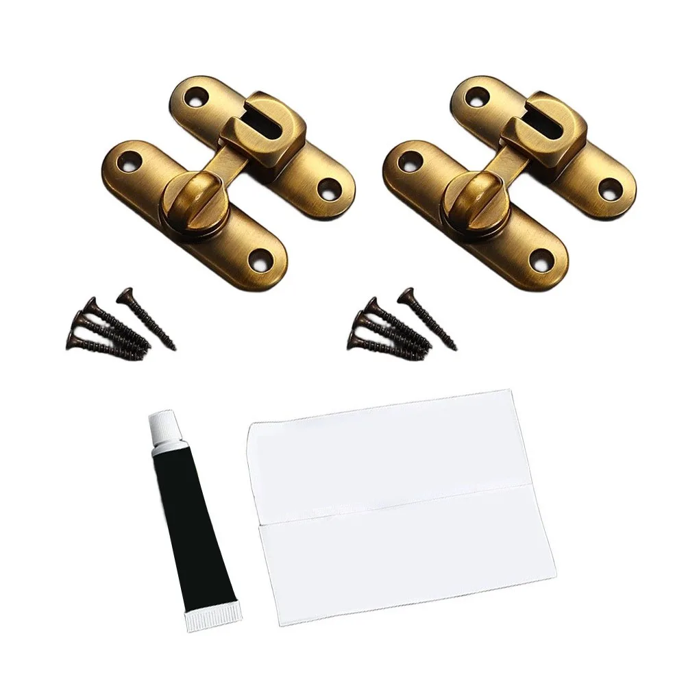 2 Pack Zinc Alloy Slide Bolt Lock No Drill Installation for Cabinets For Windows Jewelry Boxes Narrow Doors 78mm x 25mm Size