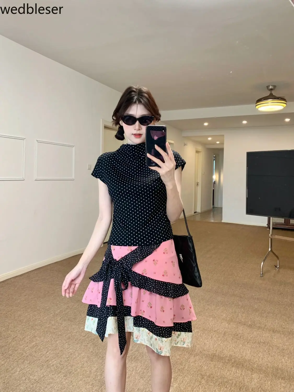

Topanoma Mini Skirts Women Floral Printed Ruffles Patchwork High Waist Vintage Sweet Elegant Skirt Female Casual Party