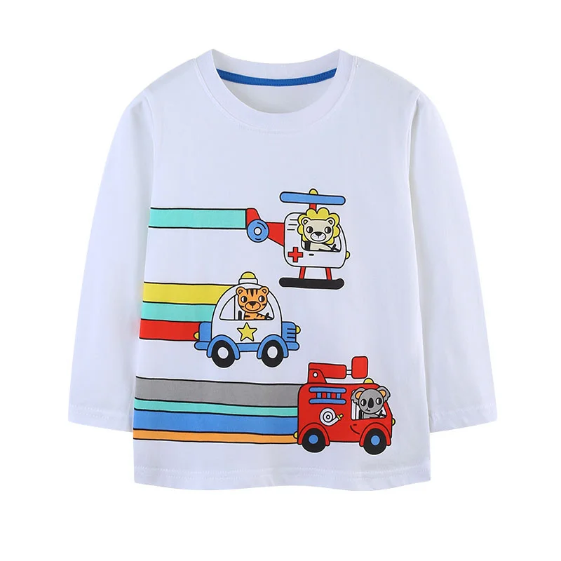 

Jumping Meters 2-7T Cars Long Sleeve Boys Tshirts For Autumn Spring Children's Clothes Baby Blouse Cotton Kids Fashion Tops